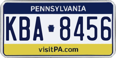 PA license plate KBA8456
