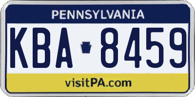 PA license plate KBA8459