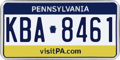PA license plate KBA8461