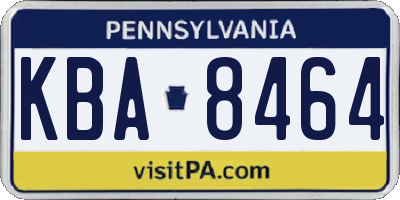 PA license plate KBA8464