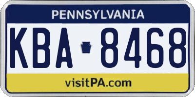 PA license plate KBA8468