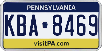 PA license plate KBA8469