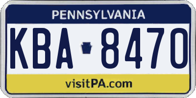 PA license plate KBA8470