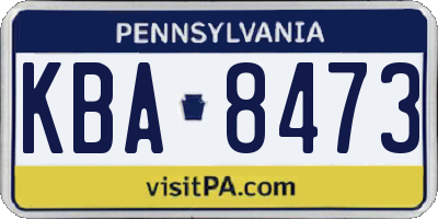 PA license plate KBA8473
