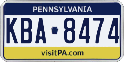 PA license plate KBA8474