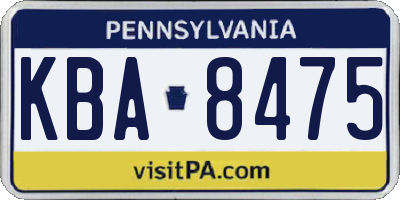 PA license plate KBA8475