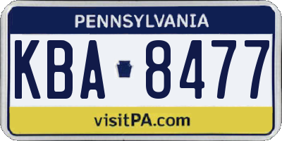 PA license plate KBA8477
