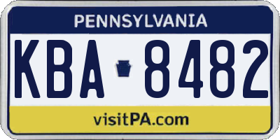 PA license plate KBA8482