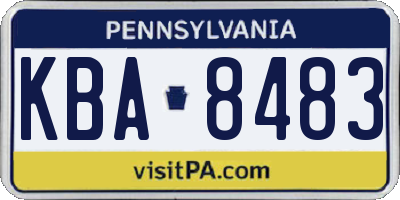 PA license plate KBA8483