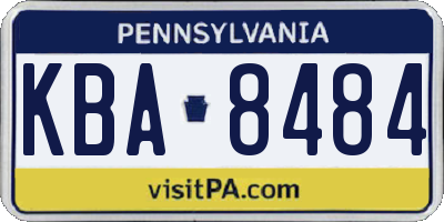 PA license plate KBA8484
