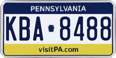 PA license plate KBA8488