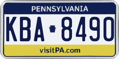 PA license plate KBA8490