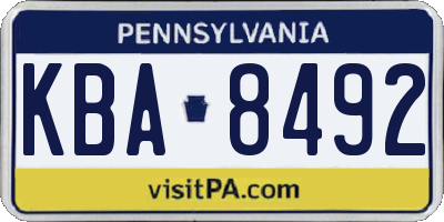 PA license plate KBA8492