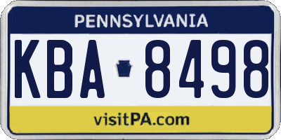 PA license plate KBA8498