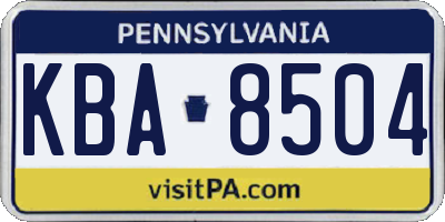 PA license plate KBA8504
