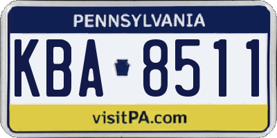PA license plate KBA8511