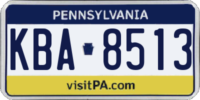 PA license plate KBA8513