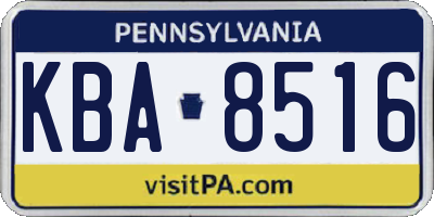 PA license plate KBA8516