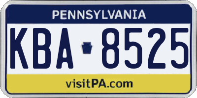 PA license plate KBA8525