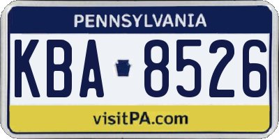 PA license plate KBA8526
