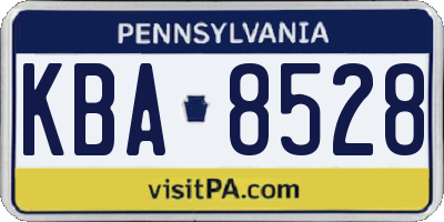 PA license plate KBA8528