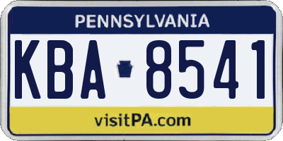 PA license plate KBA8541