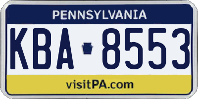 PA license plate KBA8553