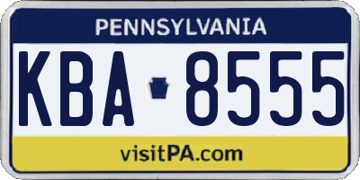 PA license plate KBA8555