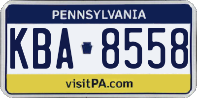 PA license plate KBA8558