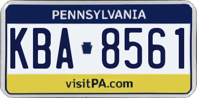 PA license plate KBA8561