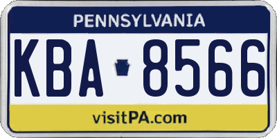 PA license plate KBA8566