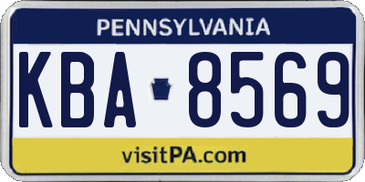 PA license plate KBA8569