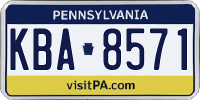 PA license plate KBA8571