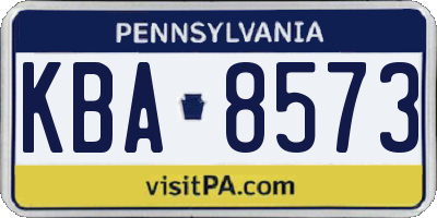 PA license plate KBA8573