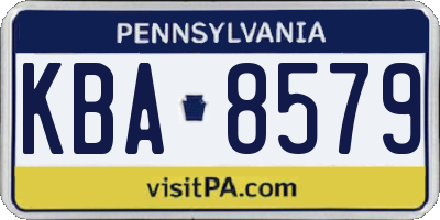 PA license plate KBA8579
