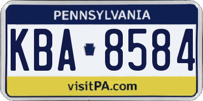PA license plate KBA8584