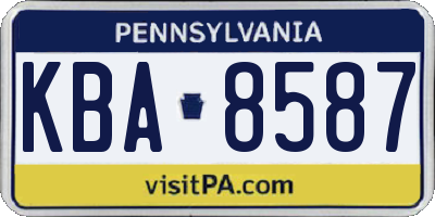PA license plate KBA8587