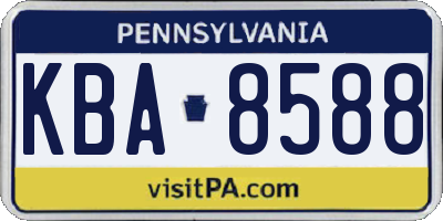 PA license plate KBA8588