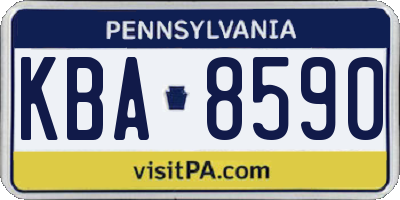 PA license plate KBA8590