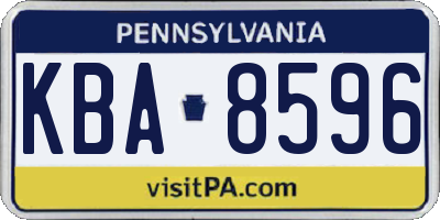 PA license plate KBA8596