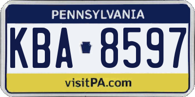 PA license plate KBA8597