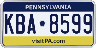 PA license plate KBA8599