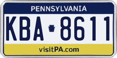 PA license plate KBA8611