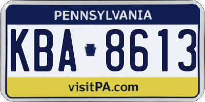 PA license plate KBA8613