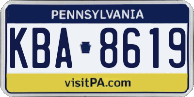 PA license plate KBA8619
