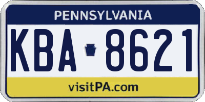PA license plate KBA8621