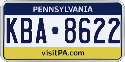 PA license plate KBA8622