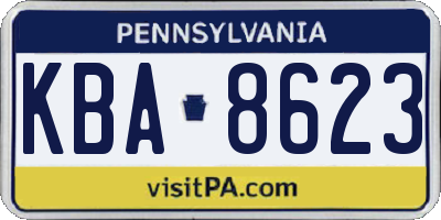 PA license plate KBA8623