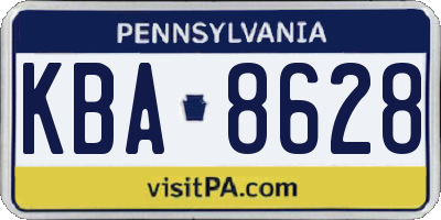 PA license plate KBA8628