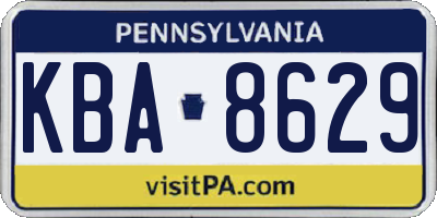 PA license plate KBA8629